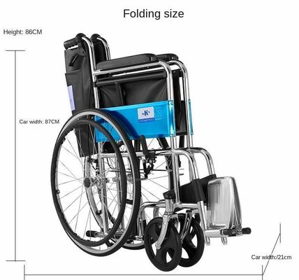 20인치 블랙 옥스퍼드 수동 휴대용 모터화 휠체어
