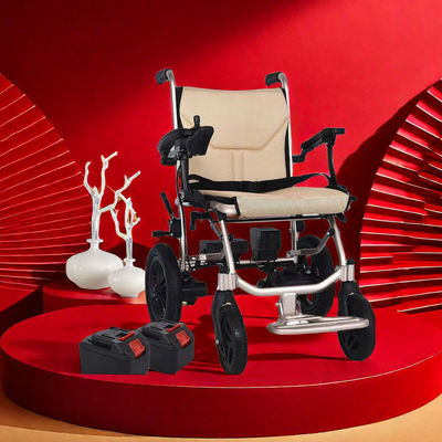 접이식 전기 구동 휠체어 손잡이와 가벼운 알루미늄 프레임 14kg